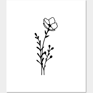 Minimal flowers Posters and Art